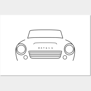 Datsun Roadster 1960s classic car black outline graphic Posters and Art